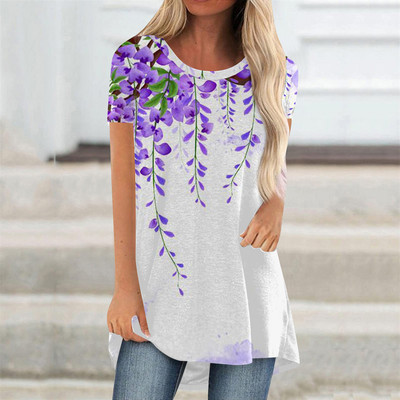 Ljetne majice s cvijećem, cvjetnim 3D printom, ulična odjeća, ženska vintage majica kratkih rukava, tunike, majice velikih veličina, ženska odjeća