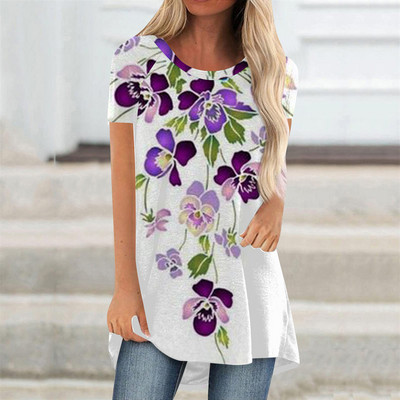 Ljetne majice s cvijećem, cvjetnim 3D printom, ulična odjeća, ženska vintage majica kratkih rukava, tunike, majice velikih veličina, ženska odjeća