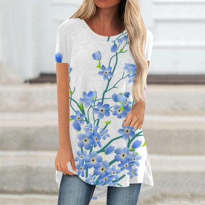 Ljetne majice s cvijećem, cvjetnim 3D printom, ulična odjeća, ženska vintage majica kratkih rukava, tunike, majice velikih veličina, ženska odjeća