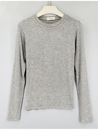 Marškinėliai korėjietiško stiliaus ploni marškinėliai 2023 m. Seksualūs marškinėliai Medvilniniai ilgomis rankovėmis Vasaros viršutiniai marškinėliai moteriški chaki mėlyni baltai juodi