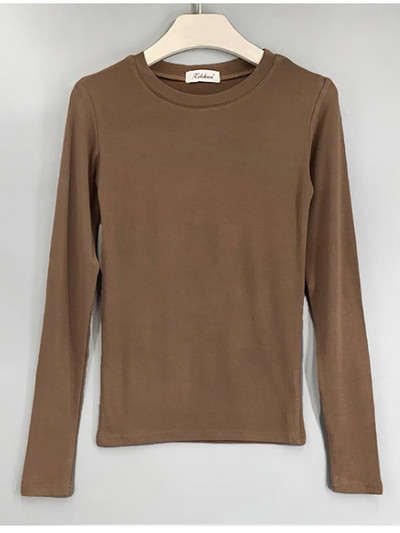 Marškinėliai korėjietiško stiliaus ploni marškinėliai 2023 m. Seksualūs marškinėliai Medvilniniai ilgomis rankovėmis Vasaros viršutiniai marškinėliai moteriški chaki mėlyni baltai juodi