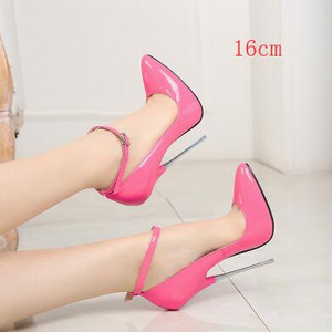 Seksi ženske visoke potpetice Ljetna odjeća Svijetle boje površine Kopča Puna potpetica Dobar materijal Ženske visoke potpetice sa šiljastim prstima