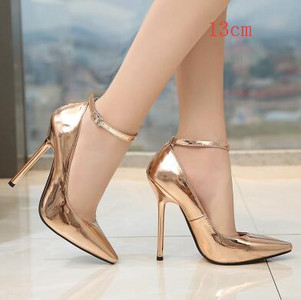 Seksi ženske visoke potpetice Ljetna odjeća Svijetle boje površine Kopča Puna potpetica Dobar materijal Ženske visoke potpetice sa šiljastim prstima