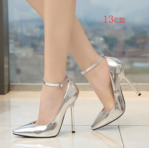 Seksi ženske visoke potpetice Ljetna odjeća Svijetle boje površine Kopča Puna potpetica Dobar materijal Ženske visoke potpetice sa šiljastim prstima