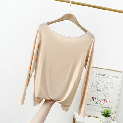 Jarné a letné tričko z modálnej bavlny s krátkym rukávom, voľné bezšvové, rovné, s lomeným výstrihom, tenké dámske topy