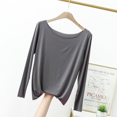 Jarné a letné tričko z modálnej bavlny s krátkym rukávom, voľné bezšvové, rovné, s lomeným výstrihom, tenké dámske topy