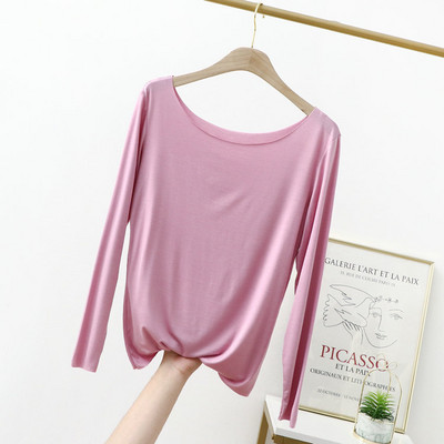 Jarné a letné tričko z modálnej bavlny s krátkym rukávom, voľné bezšvové, rovné, s lomeným výstrihom, tenké dámske topy