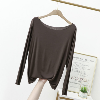 Jarné a letné tričko z modálnej bavlny s krátkym rukávom, voľné bezšvové, rovné, s lomeným výstrihom, tenké dámske topy