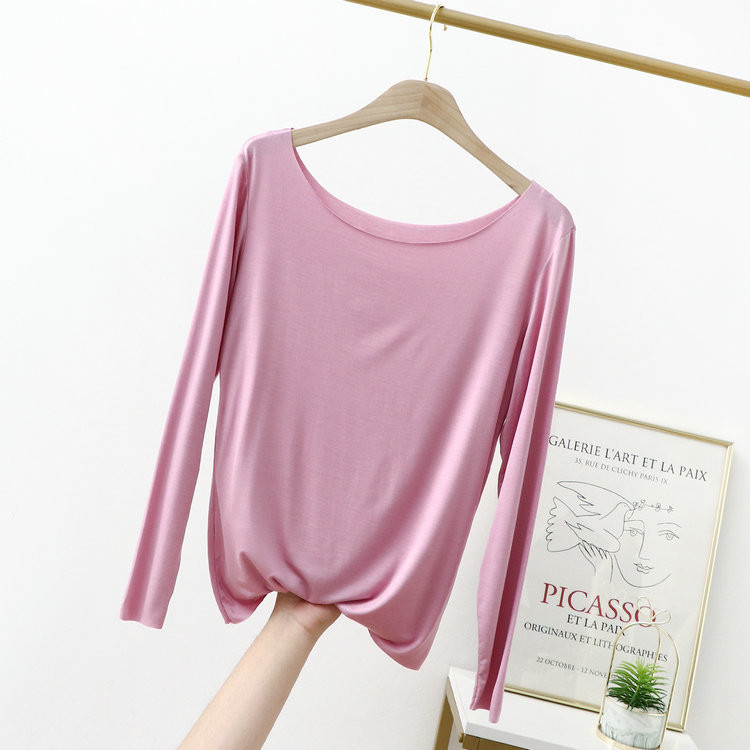 Jarné a letné tričko z modálnej bavlny s krátkym rukávom, voľné bezšvové, rovné, s lomeným výstrihom, tenké dámske topy