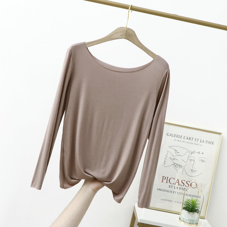 Jarné a letné tričko z modálnej bavlny s krátkym rukávom, voľné bezšvové, rovné, s lomeným výstrihom, tenké dámske topy