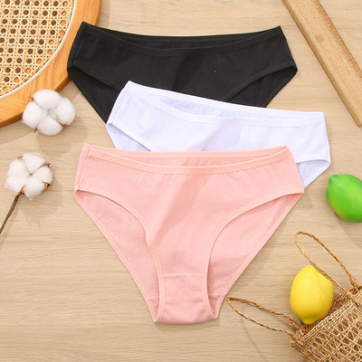 3 ks/sada bavlnených nohavičiek, dámske slipy, žakárový dizajn, dámske nohavičky, sexi dámske spodky, jednofarebné intímne nohavičky, veľkosť S-XL