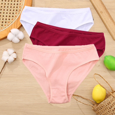 3 ks/sada bavlnených nohavičiek, dámske slipy, žakárový dizajn, dámske nohavičky, sexi dámske spodky, jednofarebné intímne nohavičky, veľkosť S-XL
