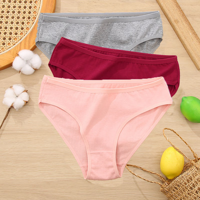 3 ks/sada bavlnených nohavičiek, dámske slipy, žakárový dizajn, dámske nohavičky, sexi dámske spodky, jednofarebné intímne nohavičky, veľkosť S-XL