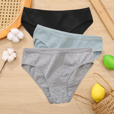 3 ks/sada bavlnených nohavičiek, dámske slipy, žakárový dizajn, dámske nohavičky, sexi dámske spodky, jednofarebné intímne nohavičky, veľkosť S-XL