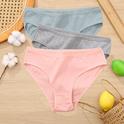 3 ks/sada bavlnených nohavičiek, dámske slipy, žakárový dizajn, dámske nohavičky, sexi dámske spodky, jednofarebné intímne nohavičky, veľkosť S-XL