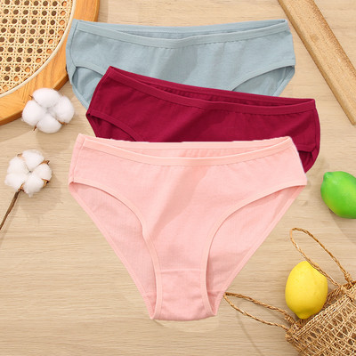 3 ks/sada bavlnených nohavičiek, dámske slipy, žakárový dizajn, dámske nohavičky, sexi dámske spodky, jednofarebné intímne nohavičky, veľkosť S-XL