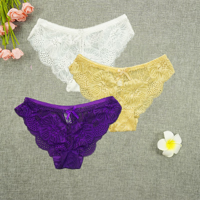 3 ks/veľa nohavičiek dámske tangá s plnou čipkou, sexy spodná bielizeň, priehľadné tangá, duté nohavičky, veľkoobchodné stringi femme nohavičky