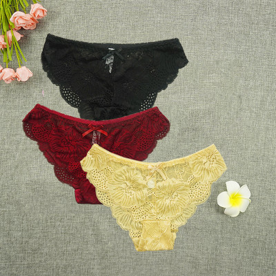 3 ks/veľa nohavičiek dámske tangá s plnou čipkou, sexy spodná bielizeň, priehľadné tangá, duté nohavičky, veľkoobchodné stringi femme nohavičky