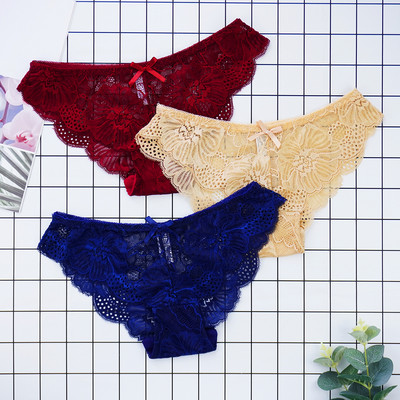 3 ks/veľa nohavičiek dámske tangá s plnou čipkou, sexy spodná bielizeň, priehľadné tangá, duté nohavičky, veľkoobchodné stringi femme nohavičky