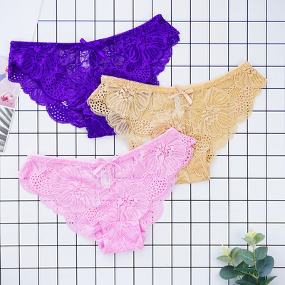 3 ks/veľa nohavičiek dámske tangá s plnou čipkou, sexy spodná bielizeň, priehľadné tangá, duté nohavičky, veľkoobchodné stringi femme nohavičky