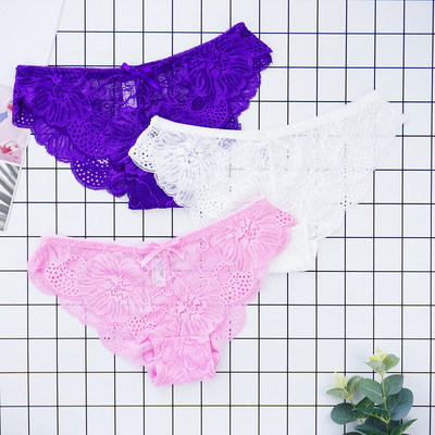 3 ks/veľa nohavičiek dámske tangá s plnou čipkou, sexy spodná bielizeň, priehľadné tangá, duté nohavičky, veľkoobchodné stringi femme nohavičky
