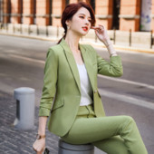 Ținută Pantaloni din bumbac Costum Business Femei 2 Seturi de pantaloni Blazer și Top Formal Set două piese Pantaloni pentru femei Îmbrăcăminte în stil coreean