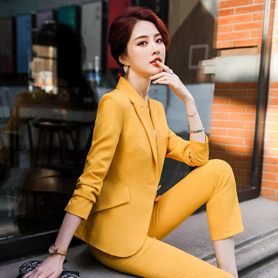 Ținută Pantaloni din bumbac Costum Business Femei 2 Seturi de pantaloni Blazer și Top Formal Set două piese Pantaloni pentru femei Îmbrăcăminte în stil coreean