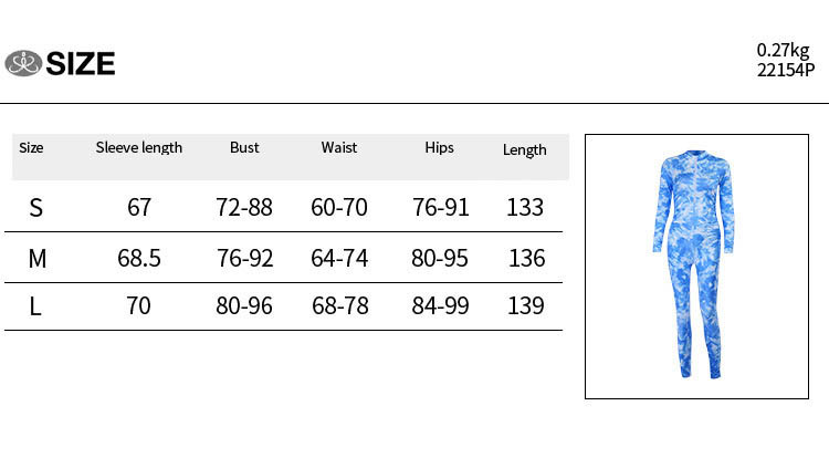 Ženski kombinezon dugih rukava s tie-dye printom Ženski modni kombinezon za sportsku dnevnu odjeću