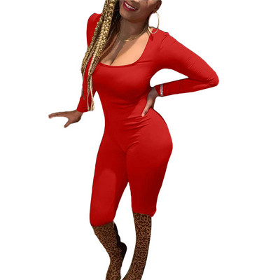 Ženski kombinezoni za jogu Vježbanje Rebrasti četvrtasti izrez Hlače uz donji dio dugih rukava Sportski kombinezoni za fitnes Uska odjeća Y2K 2000-ih