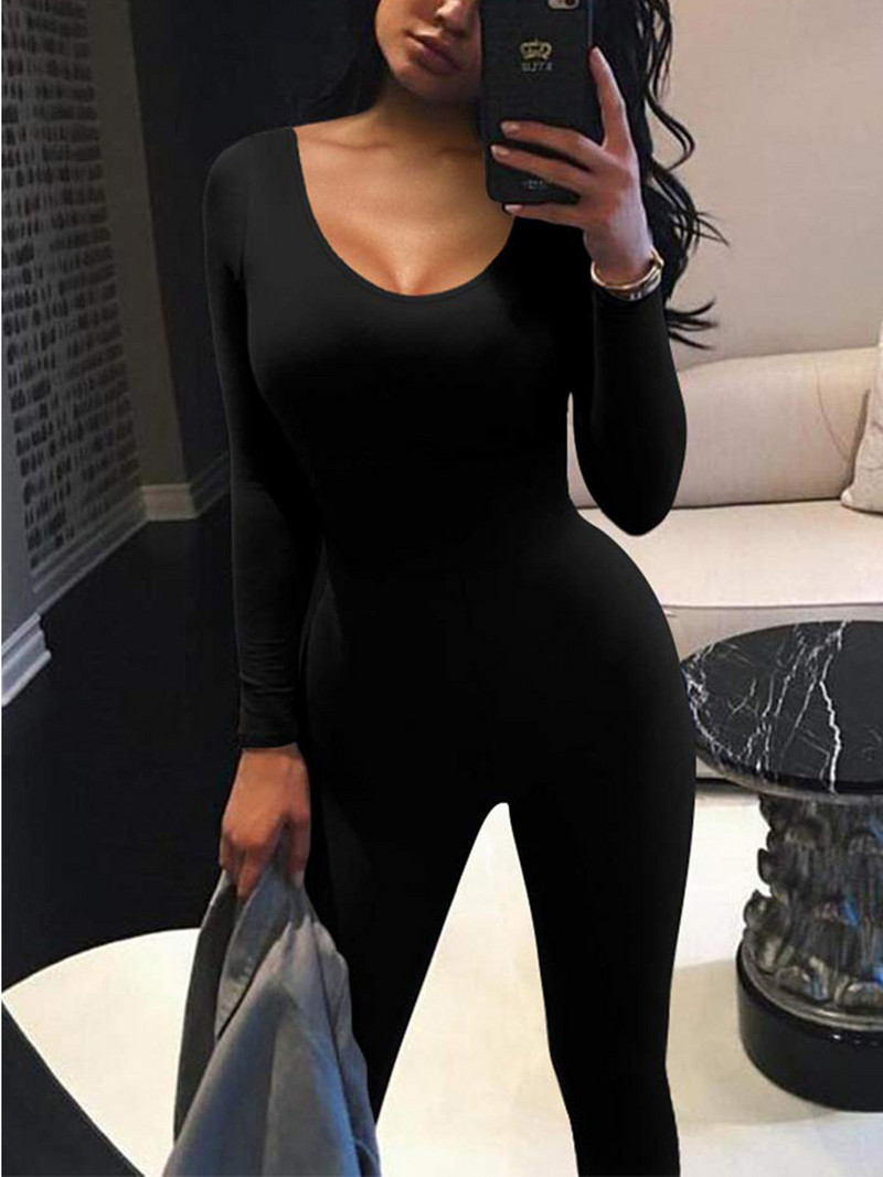 Ženski kombinezoni za jogu Vježbanje Rebrasti četvrtasti izrez Hlače uz donji dio dugih rukava Sportski kombinezoni za fitnes Uska odjeća Y2K 2000-ih