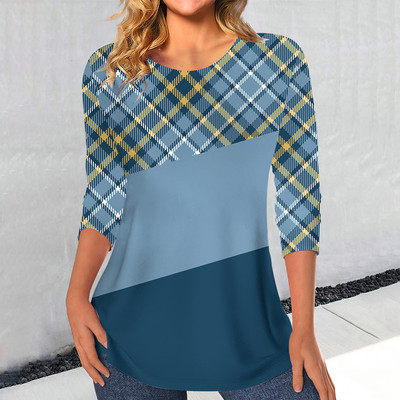 Prugasti ženski džemper Jednostavna ženska majica dugih rukava Ležerna vintage odjeća Jesenski pulover Majica kratkih rukava za dame Streetwear