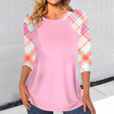 Prugasti ženski džemper Jednostavna ženska majica dugih rukava Ležerna vintage odjeća Jesenski pulover Majica kratkih rukava za dame Streetwear