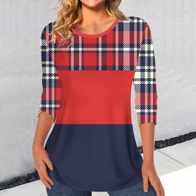 Prugasti ženski džemper Jednostavna ženska majica dugih rukava Ležerna vintage odjeća Jesenski pulover Majica kratkih rukava za dame Streetwear