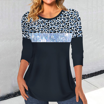 Prugasti ženski džemper Jednostavna ženska majica dugih rukava Ležerna vintage odjeća Jesenski pulover Majica kratkih rukava za dame Streetwear