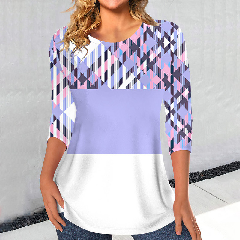 Prugasti ženski džemper Jednostavna ženska majica dugih rukava Ležerna vintage odjeća Jesenski pulover Majica kratkih rukava za dame Streetwear