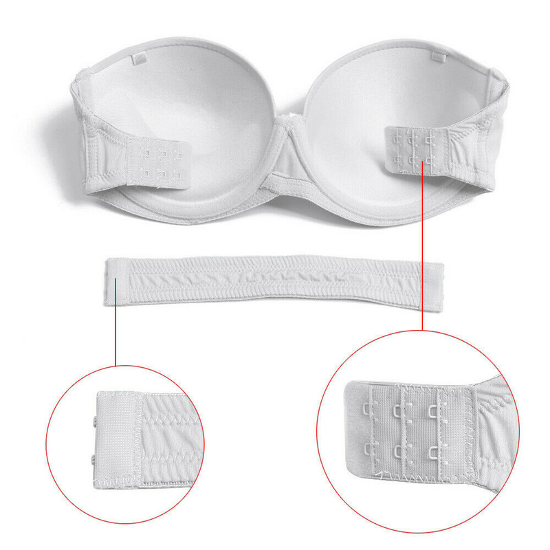 Dámska push-up podprsenka Vgplay, biela, vyztužená, bez ramienok, spodná bielizeň s chrbtom, priehľadný ramienok, ohlávka, braletka s veľkým košíčkom ABCDE