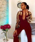 OKAYOASIS Sexy dámsky overal s dlhým rukávom, priliehavý sieťovaný párty overal, jeseň, široké nohavice, rovný ležérny overal