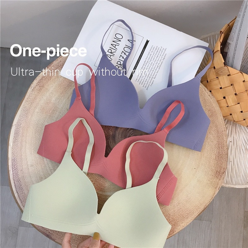 Ženski jednodijelni lagani čvrsti grudnjak Bešavno nabrano donje rublje Ultra tanki push-up grudnjaci Bežična prozračna kopča s dvostrukim kopčanjem