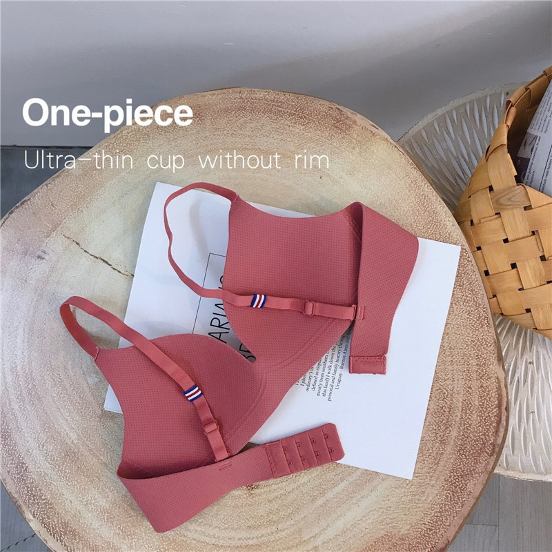 Ženski jednodijelni lagani čvrsti grudnjak Bešavno nabrano donje rublje Ultra tanki push-up grudnjaci Bežična prozračna kopča s dvostrukim kopčanjem