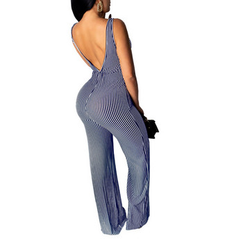 Νέος γυναικείος επίδεσμος εξώπλατης ριγέ ολόσωμη φόρμα Καλοκαιρινό Clubwear Romper Παντελόνι Casual
