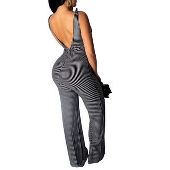 Νέος γυναικείος επίδεσμος εξώπλατης ριγέ ολόσωμη φόρμα Καλοκαιρινό Clubwear Romper Παντελόνι Casual