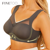 FINETOO seksi duboki V grudnjaci Žensko patchwork čipkasto bešavno jednobojno donje rublje Bralette L-3XL Bežični grudnjak veće veličine 2022