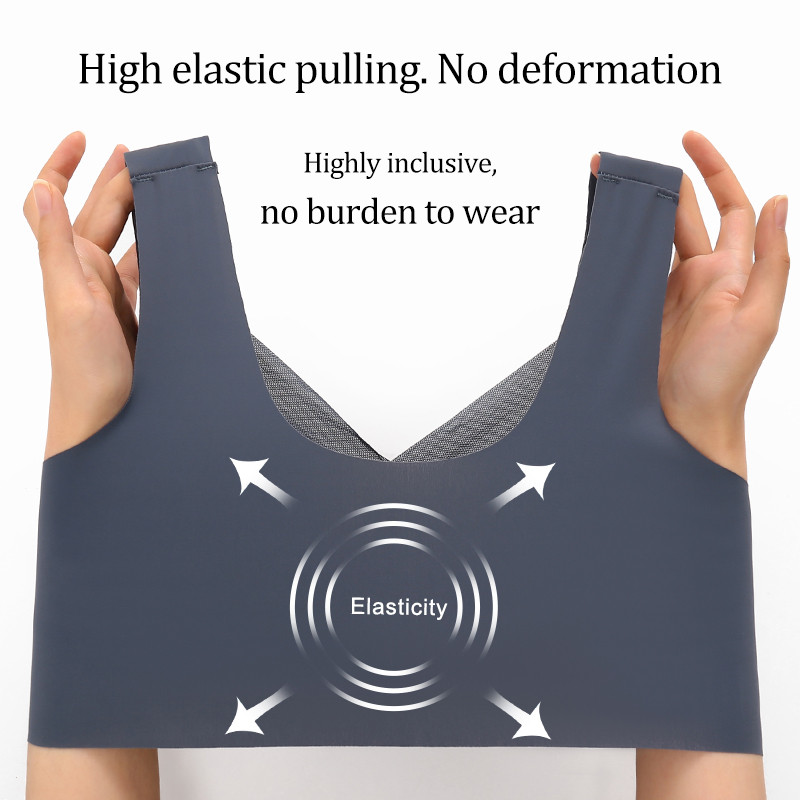 FINETOO seksi duboki V grudnjaci Žensko patchwork čipkasto bešavno jednobojno donje rublje Bralette L-3XL Bežični grudnjak veće veličine 2022