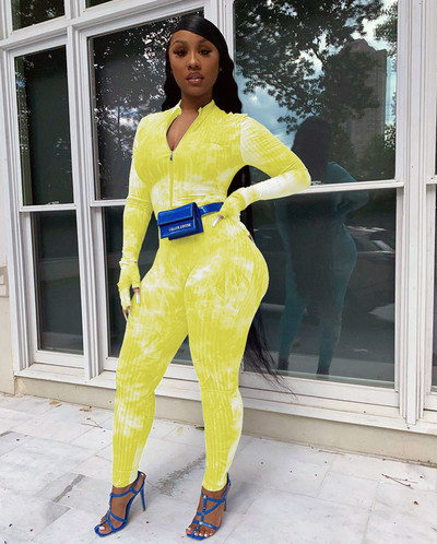 Uski kombinezon za teretanu Seksi ženski kombinezon s cvjetnim uzorkom uz tijelo