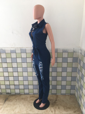 Σέξι γυναικείες φόρμες με τζιν μολύβι Bodycon με τζιν, casual romper