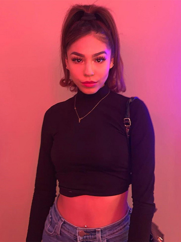 Tricou sexy din bumbac scobit, bandaj, fără spate, cu mânecă lungă, Harajuku, subțire, bodycon, tricouri tricotate