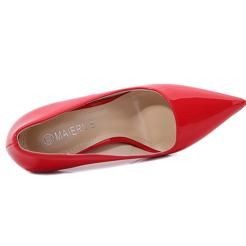 Ženske salonke na visoku petu, puna peta, 12 cm, stileto, seksi OL model, modne modne cipele velikih veličina 35-46 za žene