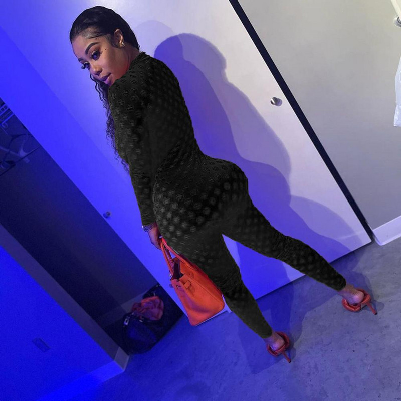 Ležerni prozirni ženski kombinezon Izdubljen Ftont patentni zatvarač Party Noćna klupska odjeća Duge hlače Ženski kombinezon Odjevni kombinezon