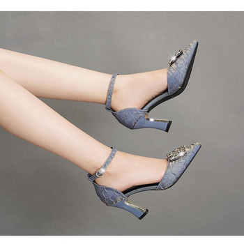 Обувки на висок ток за жени 2023 г., нови пролетни обувки с остри пръсти, тънки токчета, дамски обувки, секси рокля, сватбени помпи Обувки на ток