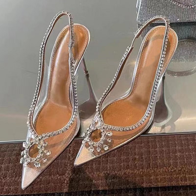 Dámske sandále v hviezdnom štýle s krištáľmi, elegantné vysoké podpätky, šľapky z mäkkého PVC, gladiátorské sandále, letné dámske topánky na ples a svadobné topánky.